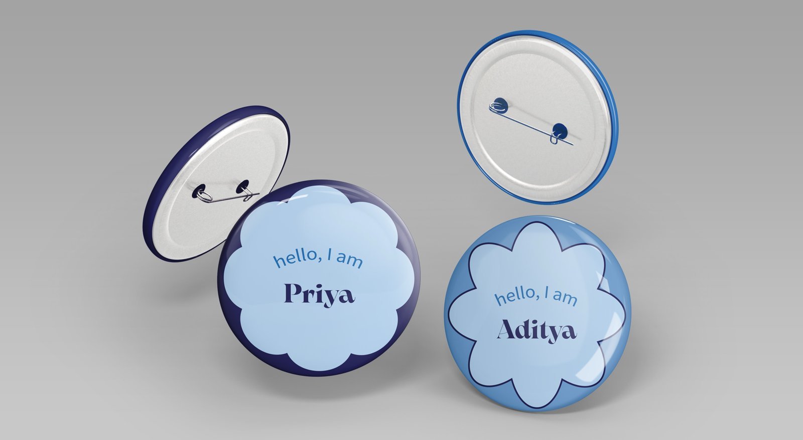 Bridge and Bond personalised badges mockup