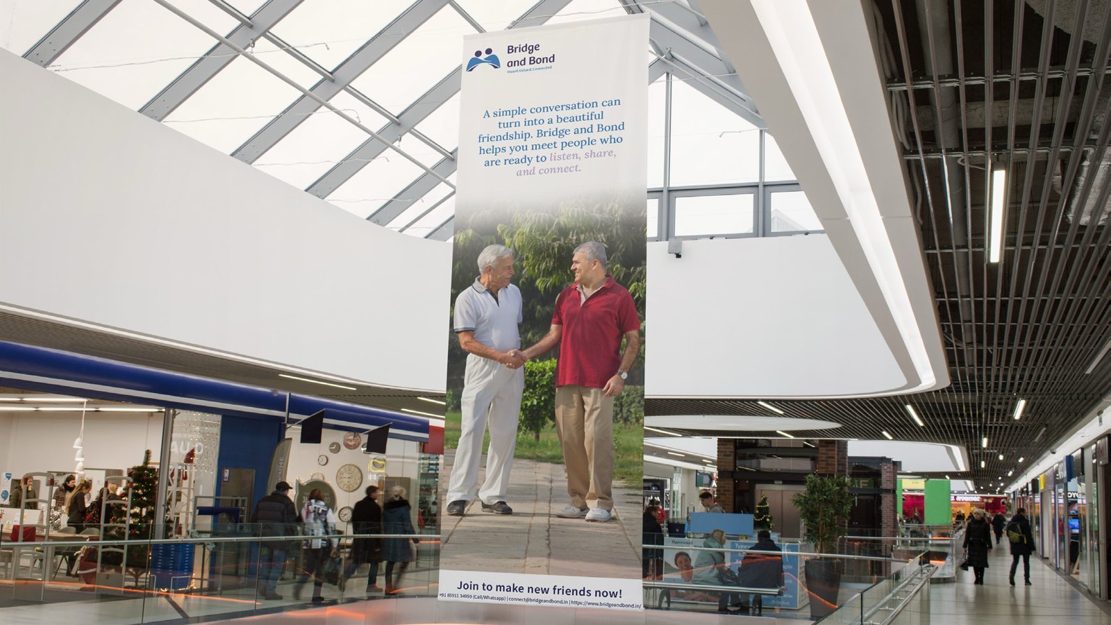 Bridge and Bond mall banner mockup